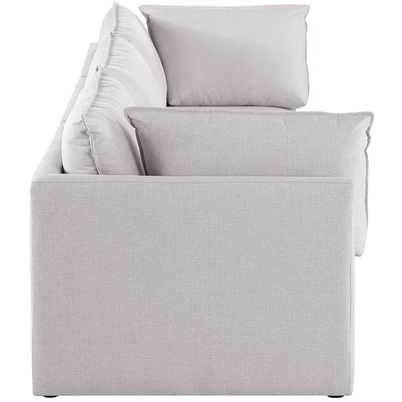 Meridian Furniture Mackenzie Beige Durable Linen Textured Modular Sofa
