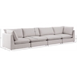 Meridian Furniture Mackenzie Beige Durable Linen Textured Modular Sofa