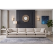 Meridian Furniture Mackenzie Beige Durable Linen Textured Modular Sofa
