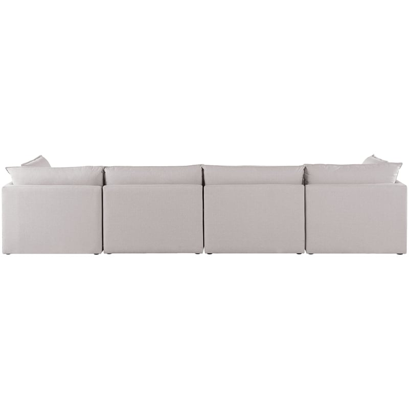 Meridian Furniture Mackenzie Beige Durable Linen Textured Modular Sofa