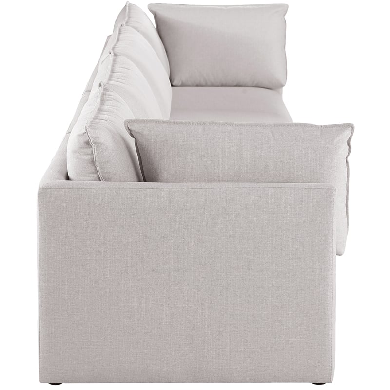 Meridian Furniture Mackenzie Beige Durable Linen Textured Modular Sofa