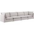 Meridian Furniture Mackenzie Beige Durable Linen Textured Modular Sofa