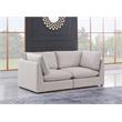 Meridian Furniture Mackenzie Beige Durable Linen Textured Modular Sofa