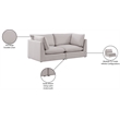 Meridian Furniture Mackenzie Beige Durable Linen Textured Modular Sofa