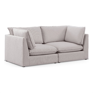 Meridian Furniture Mackenzie Beige Durable Linen Textured Modular Sofa