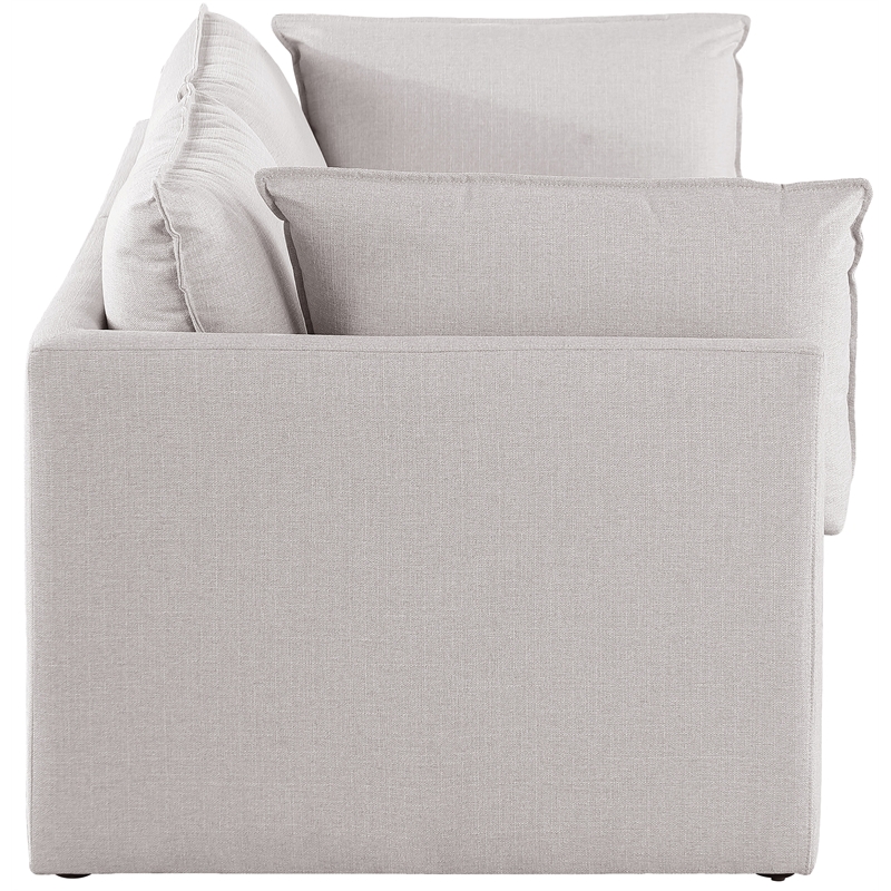 Meridian Furniture Mackenzie Beige Durable Linen Textured Modular Sofa