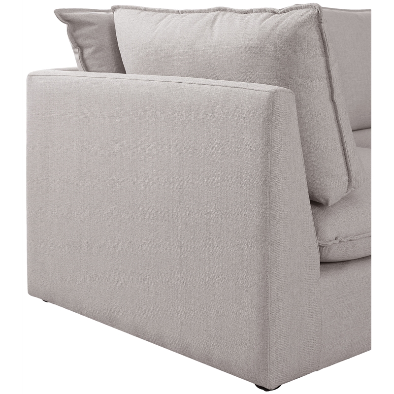 Meridian Furniture Mackenzie Beige Durable Linen Textured Modular Sofa