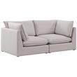 Meridian Furniture Mackenzie Beige Durable Linen Textured Modular Sofa