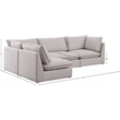 Meridian Furniture Mackenzie Beige Durable Linen Textured Modular Sectional
