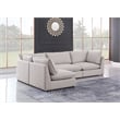 Meridian Furniture Mackenzie Beige Durable Linen Textured Modular Sectional