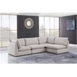 Meridian Furniture Mackenzie Beige Durable Linen Textured Modular Sectional