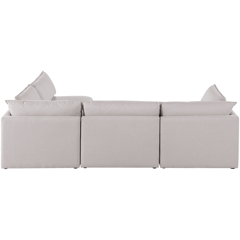 Meridian Furniture Mackenzie Beige Durable Linen Textured Modular Sectional