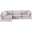 Meridian Furniture Mackenzie Beige Durable Linen Textured Modular Sectional
