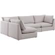 Meridian Furniture Mackenzie Beige Durable Linen Textured Modular Sectional