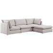 Meridian Furniture Mackenzie Beige Durable Linen Textured Modular Sectional
