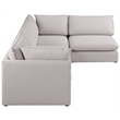 Meridian Furniture Mackenzie Beige Durable Linen Textured Modular Sectional