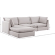 Meridian Furniture Mackenzie Beige Durable Linen Textured Modular Sectional