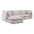 Meridian Furniture Mackenzie Beige Durable Linen Textured Modular Sectional