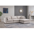 Meridian Furniture Mackenzie Beige Durable Linen Textured Modular Sectional