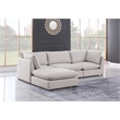 Meridian Furniture Mackenzie Beige Durable Linen Textured Modular Sectional