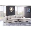 Meridian Furniture Mackenzie Beige Durable Linen Textured Modular Sectional
