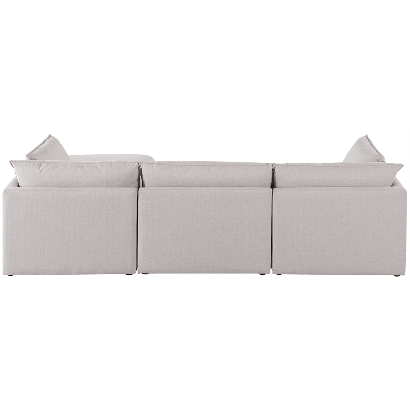 Meridian Furniture Mackenzie Beige Durable Linen Textured Modular Sectional
