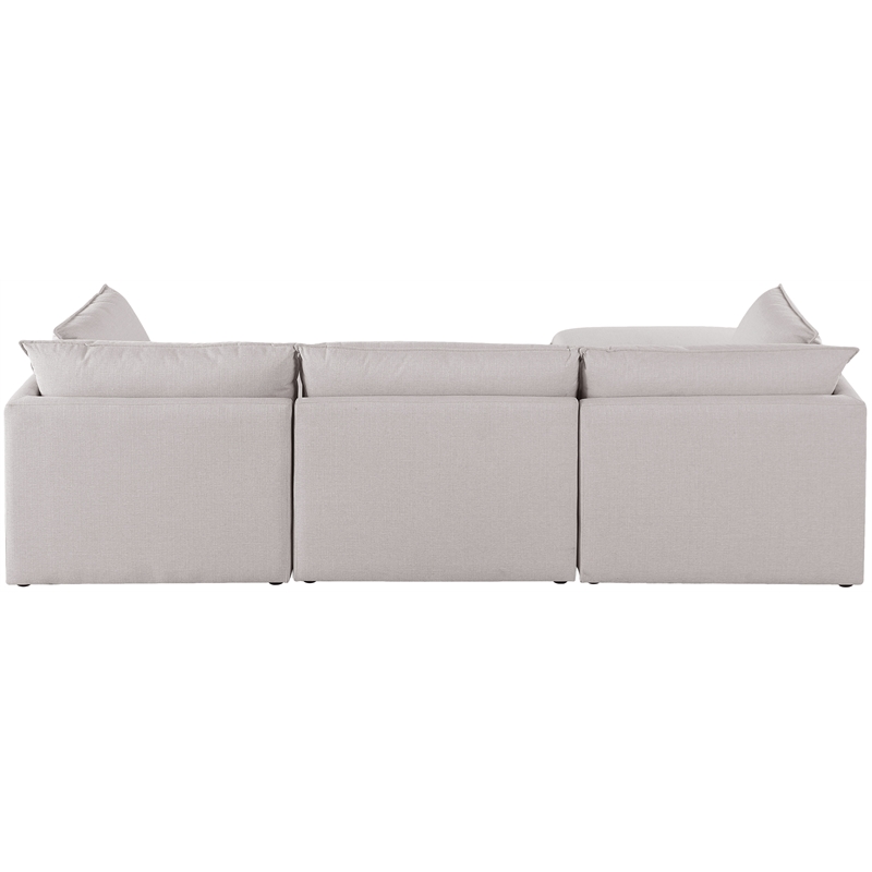 Meridian Furniture Mackenzie Beige Durable Linen Textured Modular Sectional