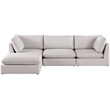 Meridian Furniture Mackenzie Beige Durable Linen Textured Modular Sectional