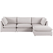 Meridian Furniture Mackenzie Beige Durable Linen Textured Modular Sectional