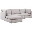 Meridian Furniture Mackenzie Beige Durable Linen Textured Modular Sectional