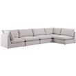Meridian Furniture Mackenzie Beige Durable Linen Textured Modular Sectional