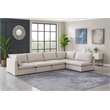 Meridian Furniture Mackenzie Beige Durable Linen Textured Modular Sectional