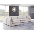 Meridian Furniture Mackenzie Beige Durable Linen Textured Modular Sectional