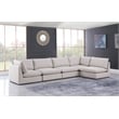 Meridian Furniture Mackenzie Beige Durable Linen Textured Modular Sectional