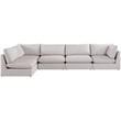 Meridian Furniture Mackenzie Beige Durable Linen Textured Modular Sectional