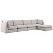 Meridian Furniture Mackenzie Beige Durable Linen Textured Modular Sectional