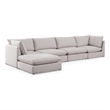 Meridian Furniture Mackenzie Beige Durable Linen Textured Modular Sectional
