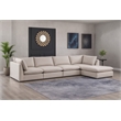 Meridian Furniture Mackenzie Beige Durable Linen Textured Modular Sectional