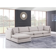 Meridian Furniture Mackenzie Beige Durable Linen Textured Modular Sectional