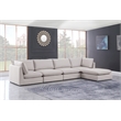 Meridian Furniture Mackenzie Beige Durable Linen Textured Modular Sectional