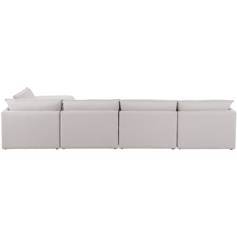 Meridian Furniture Mackenzie Beige Durable Linen Textured Modular Sectional