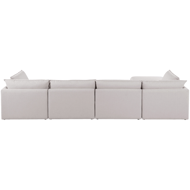 Meridian Furniture Mackenzie Beige Durable Linen Textured Modular Sectional