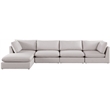 Meridian Furniture Mackenzie Beige Durable Linen Textured Modular Sectional