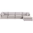 Meridian Furniture Mackenzie Beige Durable Linen Textured Modular Sectional