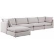 Meridian Furniture Mackenzie Beige Durable Linen Textured Modular Sectional