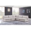 Meridian Furniture Mackenzie Beige Durable Linen Textured Modular Sectional