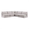 Meridian Furniture Mackenzie Beige Durable Linen Textured Modular Sectional