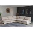 Meridian Furniture Mackenzie Beige Durable Linen Textured Modular Sectional
