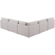 Meridian Furniture Mackenzie Beige Durable Linen Textured Modular Sectional