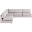 Meridian Furniture Mackenzie Beige Durable Linen Textured Modular Sectional